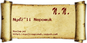 Nyúli Nepomuk névjegykártya